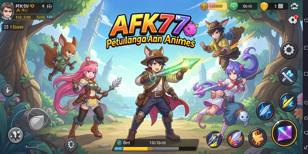 Tampilan gameplay menyenangkan dengan karakter anime yang menarik.